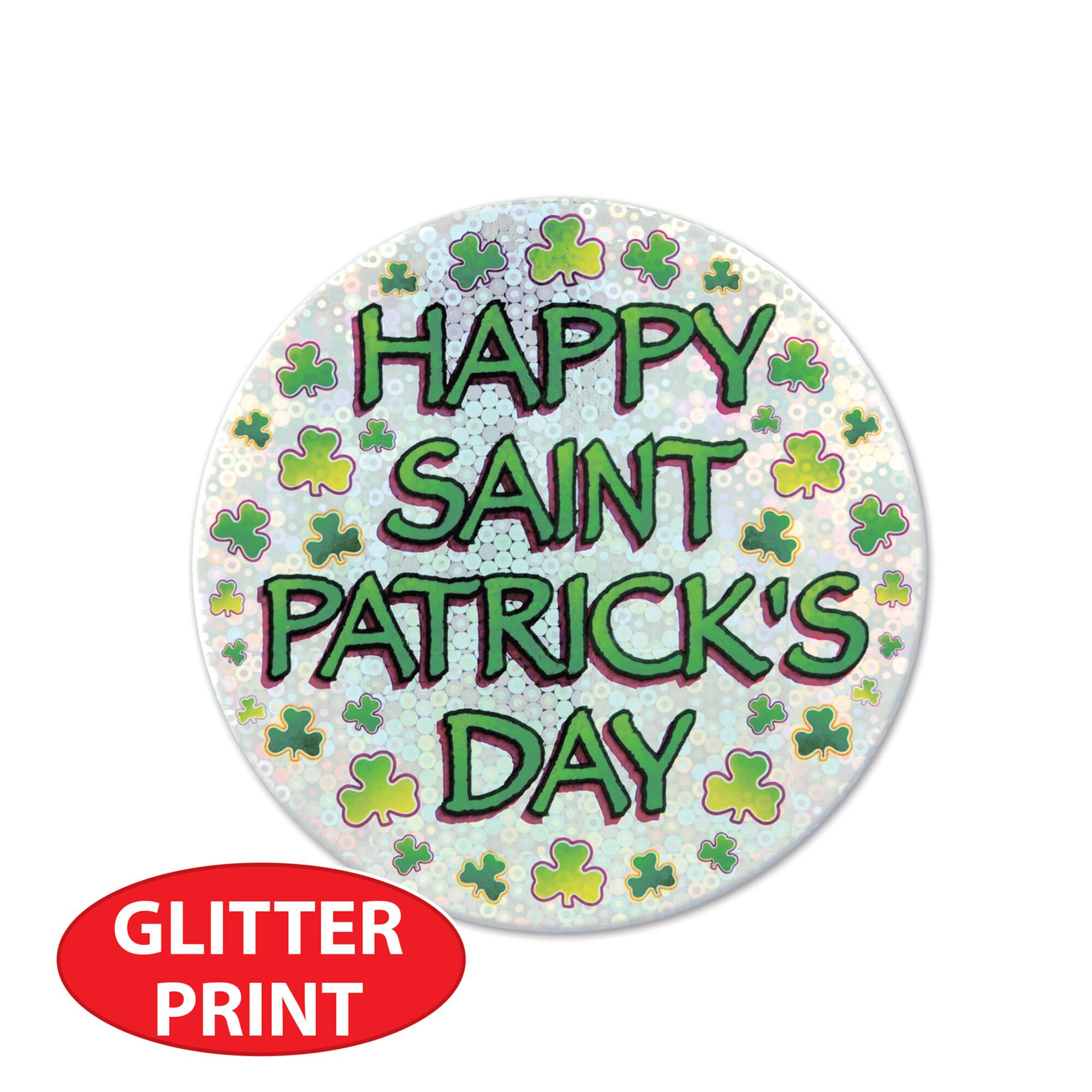 Beistle 3.5" Happy Saint Patrick's Day Buttons, 4ct.